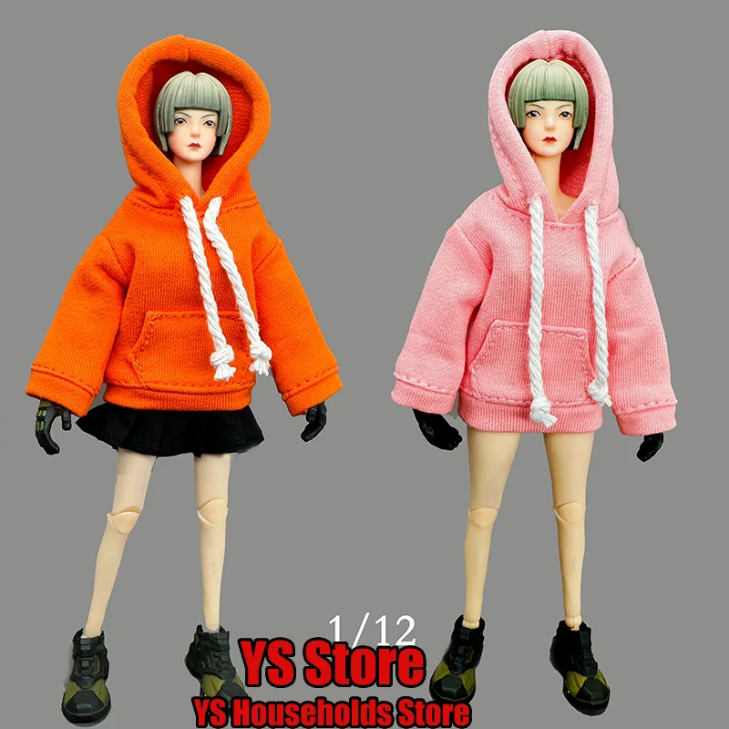 CJG-1227 1/12 Женский солдат однотонные толстовки пальто верхняя одежда с завязками