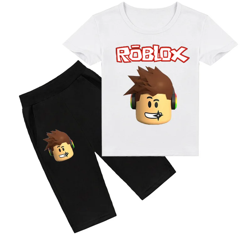 Комплект Детской Летней Одежды Roblox С Принтом — Модная Спортивная Футболка