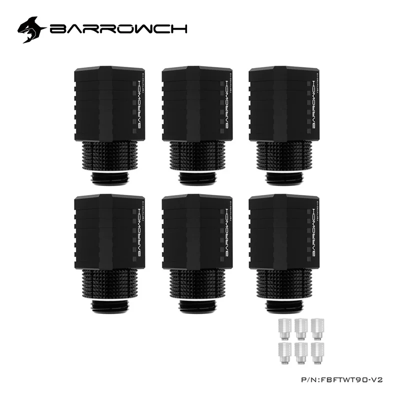 

6 шт. BARROWCH 90 градусов G1/4 ''360 вращающиеся фитинги, компьютерный чехол для жидкого охлаждения петля комплект со строительным коннектором, техн...