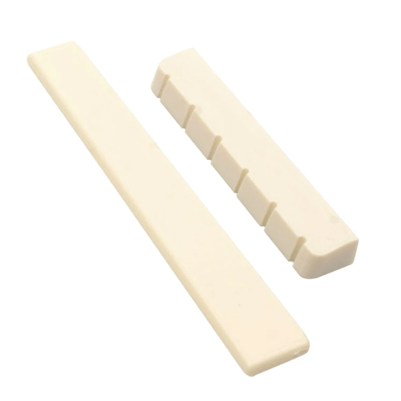 

2023 New 2Pcs/pack Guitar Bone Bridge Saddle Nut Set 6 Strings Classical Guitar Buffalo Bone Guitarra Replacement Parts