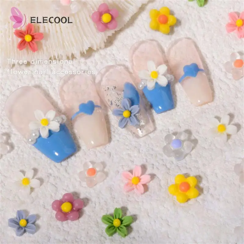 Новые смешанные аксессуары для дизайна ногтей модные 3D маленькие цветы «сделай сам» Аксессуары для дизайна ногтей полимерные пять лепестков цветок инструмент для дизайна ногтей