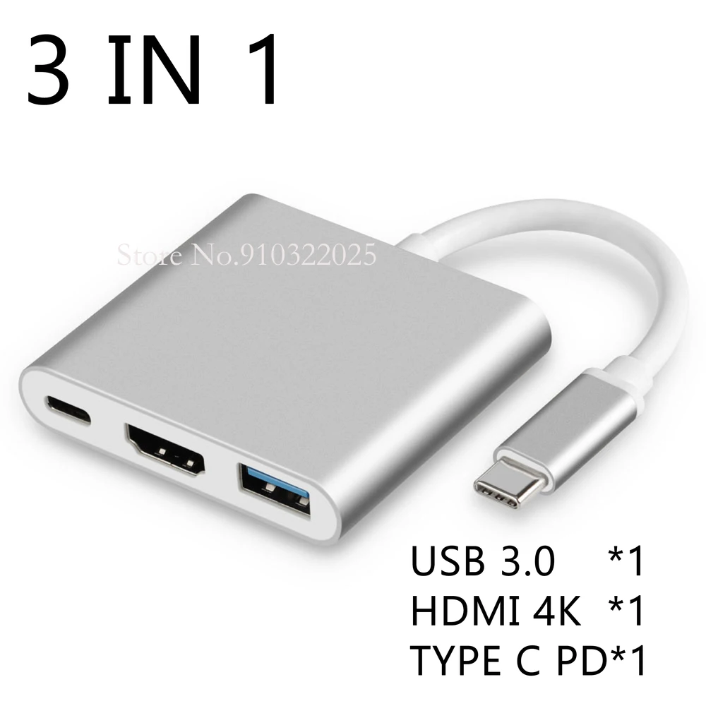 

USB-концентратор 3 в 1, 4K, HDMI, 3,0 PD, 100 Вт