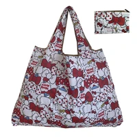 hello kitty large capacity tote portable foldable shopping bag supermarket shopping cloth bag waterproof thickened