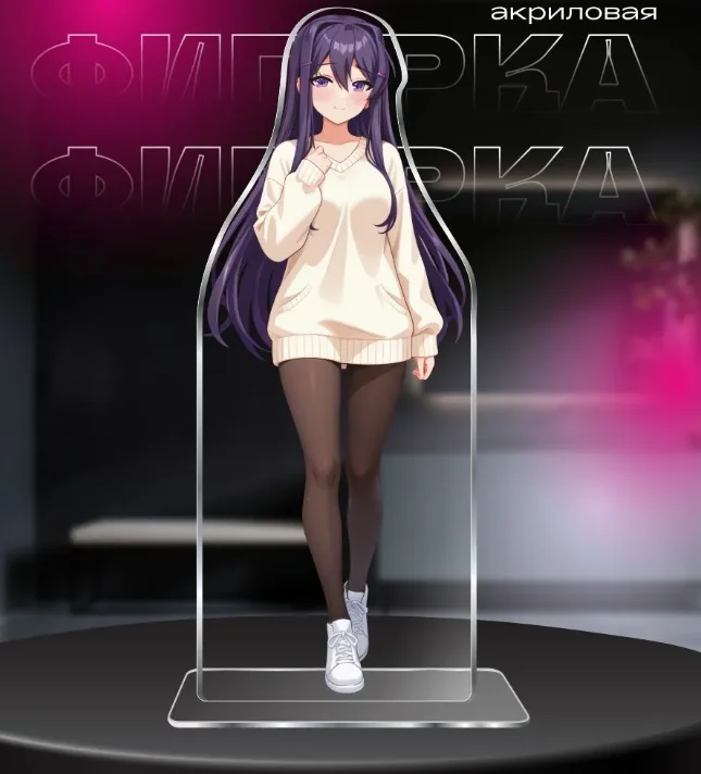 Акриловая подставка для аниме-фигурок Doki Doki Literature Club! с Саёри, Юри, Моникой, Нацуки, коллекционный сувенир с высококачественной печатью (art.: 3920db239a124) - 3920db239a124