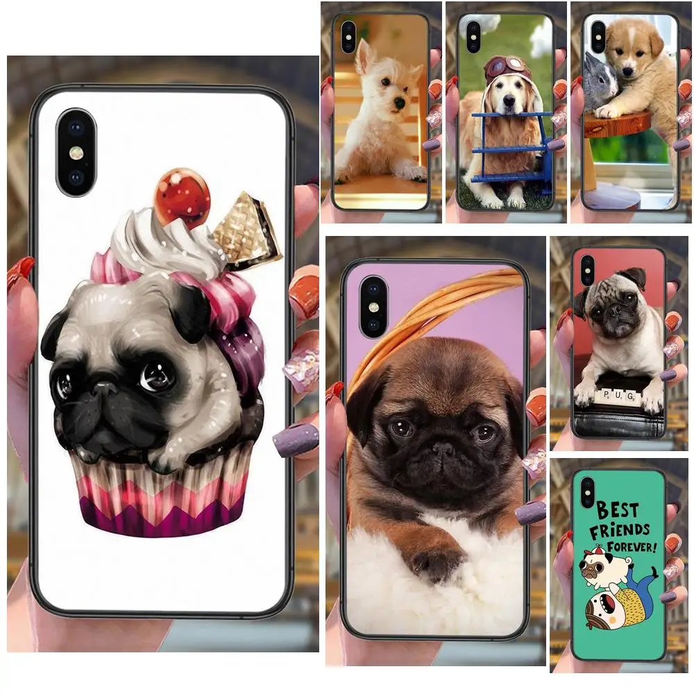 Для Huawei Y5 Y5p Y6 Y6P Y6s Y7 Y7a Y7P Y9 Lite Prime Pro 2017 2018 2019 дешевая настоящая мопса щенок собака