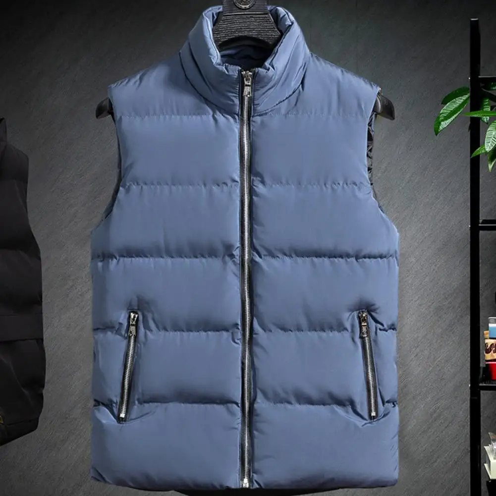 

Vest Jacket Thickened Super Soft Windproof Pure Color Thermal Waistcoat Men Vest Coat Streetwear