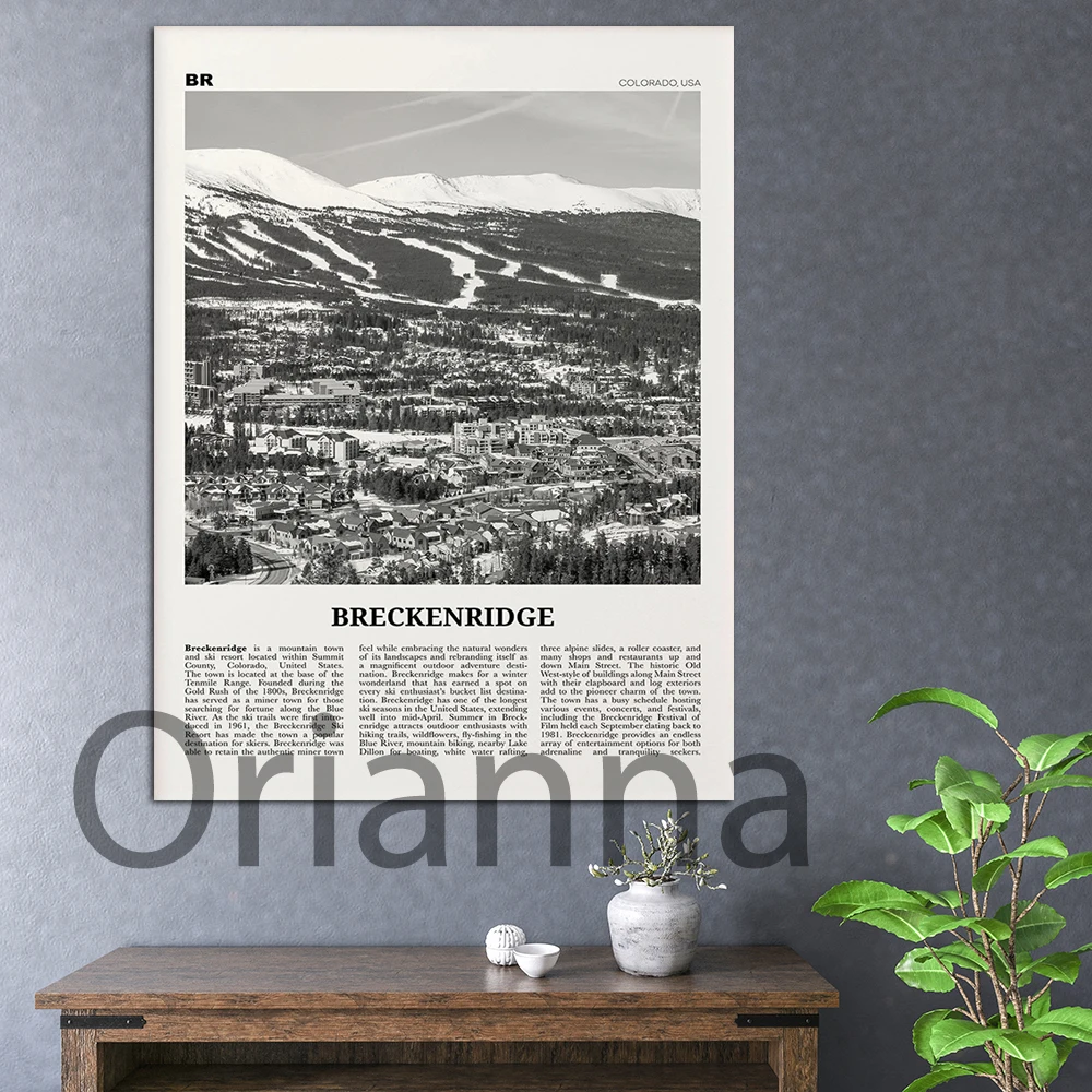 

Breckenridge Print Black And White,Breckenridge Wall Art Poster Home Decoration Painting,Breckenridge Wall DéCor,Colorado Canvas