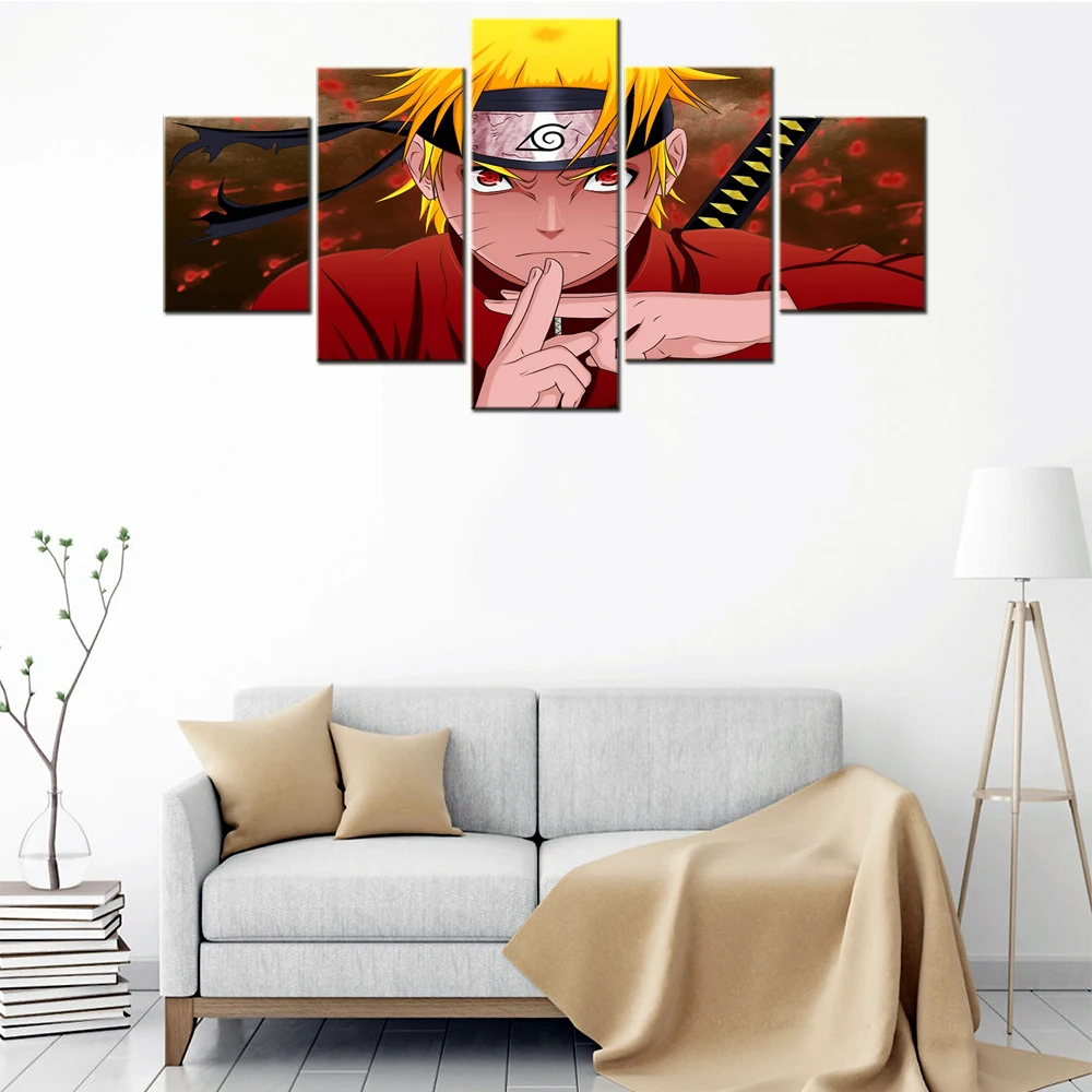 

5 Piece Canvas Wall Art Japan Anime Ninja Warrior Picture Living Room Paintings Abstract Artwork Contemporary House Decor Poster