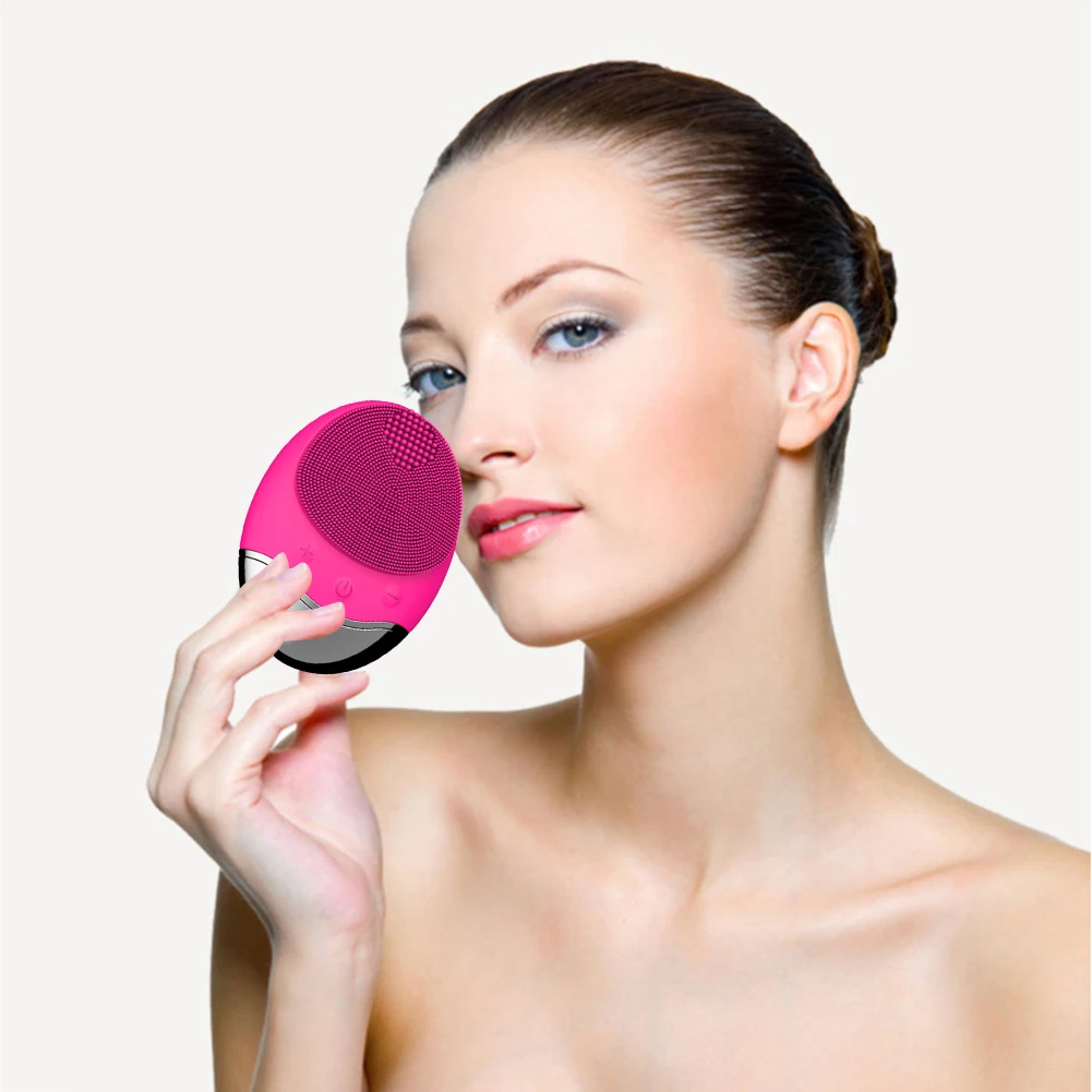 

Face Scrub Washing Brush Makeup Tool Wireless Charging Silicone Electric Face Cleaner Skin Washing Vibration Massager