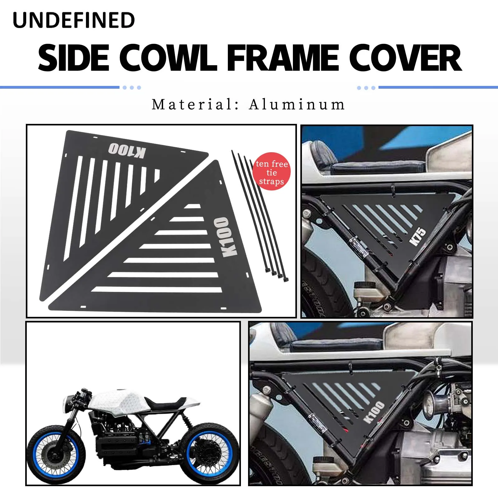 

Алюминиевая боковая панель для мотоцикла, боковая обтекатель, защитная рамка, Защитные Чехлы, подходит для BMW K75 K100
