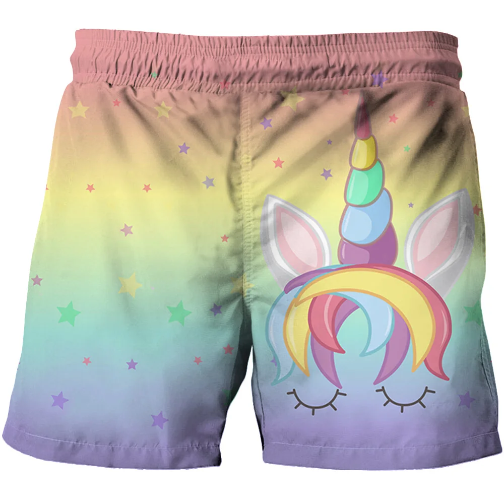 

New Cute Unicorn Baby Garment 3D Printing Fashion Pattern Boys and Girls General Shorts 2022 Casual Children's Beach Pants