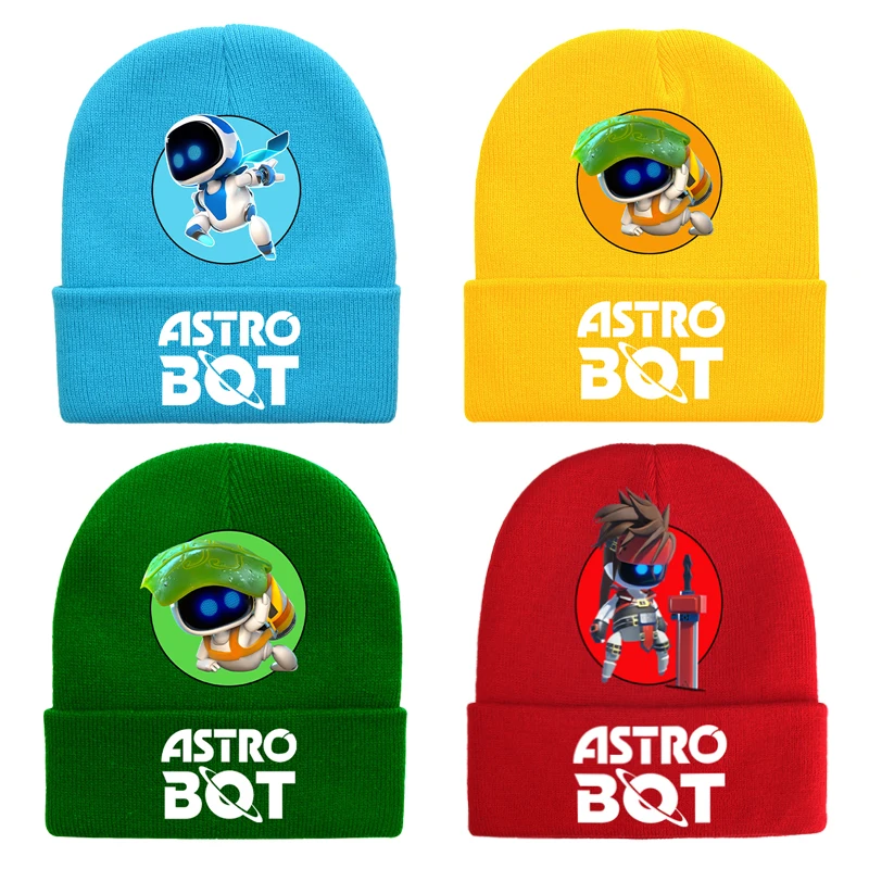 Фото Детская вязаная шапка AstroBoted с принтом персонажей мультфильмов, шерстяная шапка для мальчиков, зимние повседневные теплые шапки, детские рождественские подарки, новинка №1