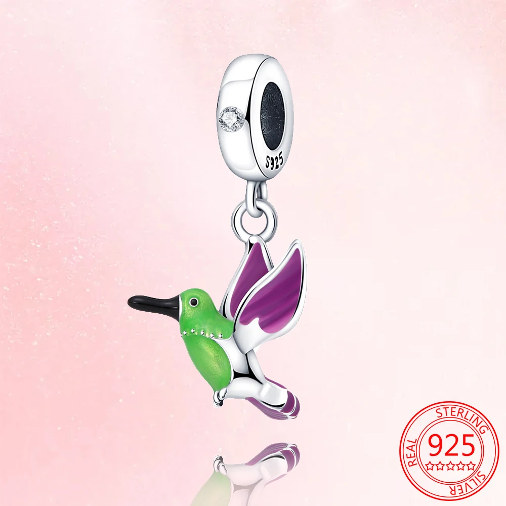 

New 925 Sterling Silver Cute Long Beak Charms Beads Fit Original 925 Bracelet Pendant for Women Fine Diy Jewelry Gift