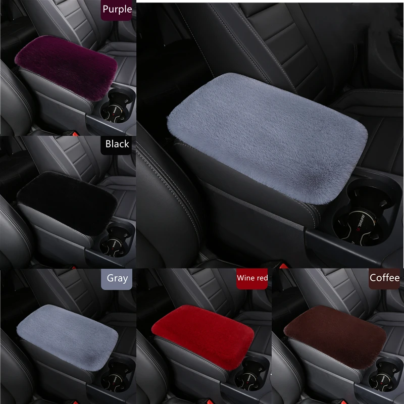 

1pc Plush Car Armrest Box Cushion Warm Center Console Arm Cover Pads Stowing Tidying Universal Automobile Interior Decoration