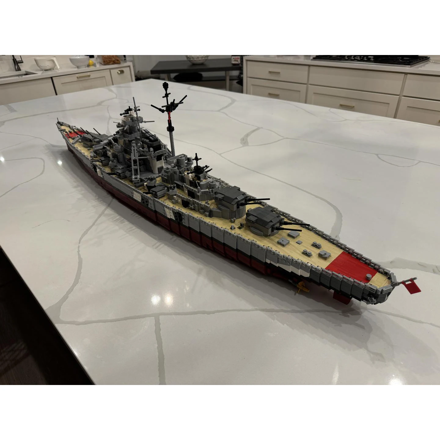 7164 шт. немецкий Бисмарк Большой боевой корабль строительные блоки сделай сам