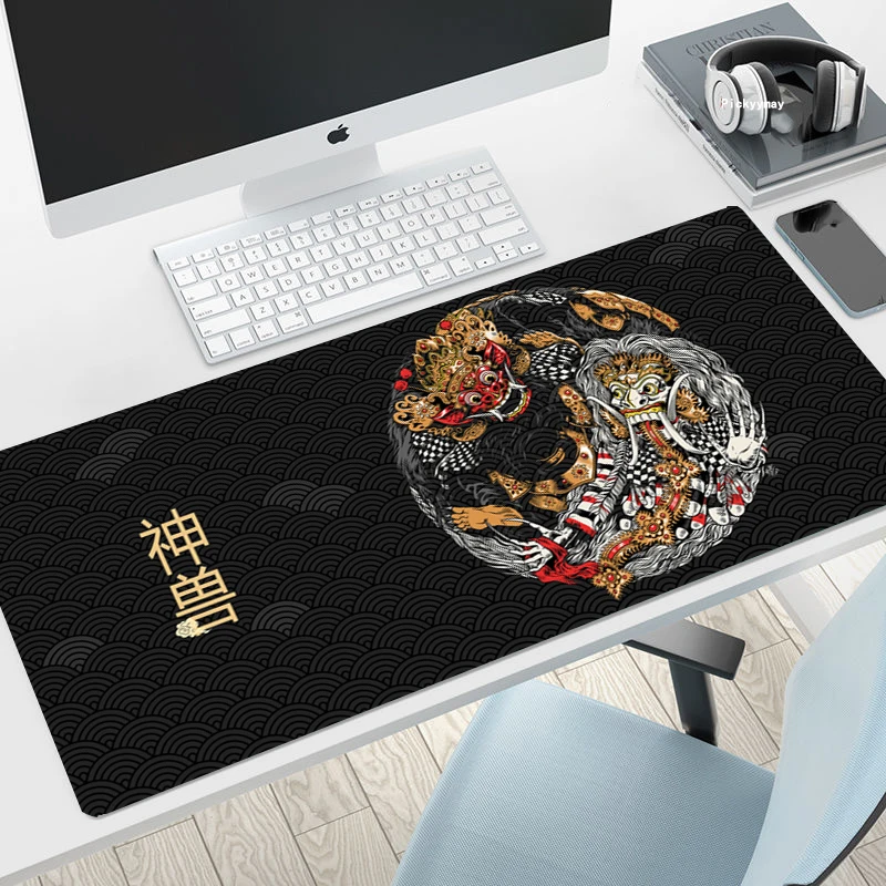 

Big Office Mousepad Monster God Japanses Style Desk Mats Pad on The Table Pads XXl Mouse Pad Extended Pad Deskmat Office Carpet