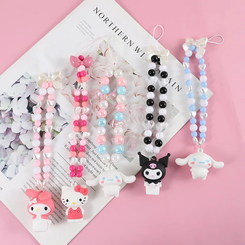 

Kawaii Sanrio Summer Doll Pendant Cartoon Kuromi Mymelody Hello Kitty Cute Girl Backpack Pendant Mobile Phone Chain Lovers Gift