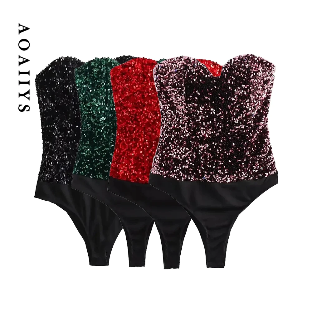 Женское боди с блестками