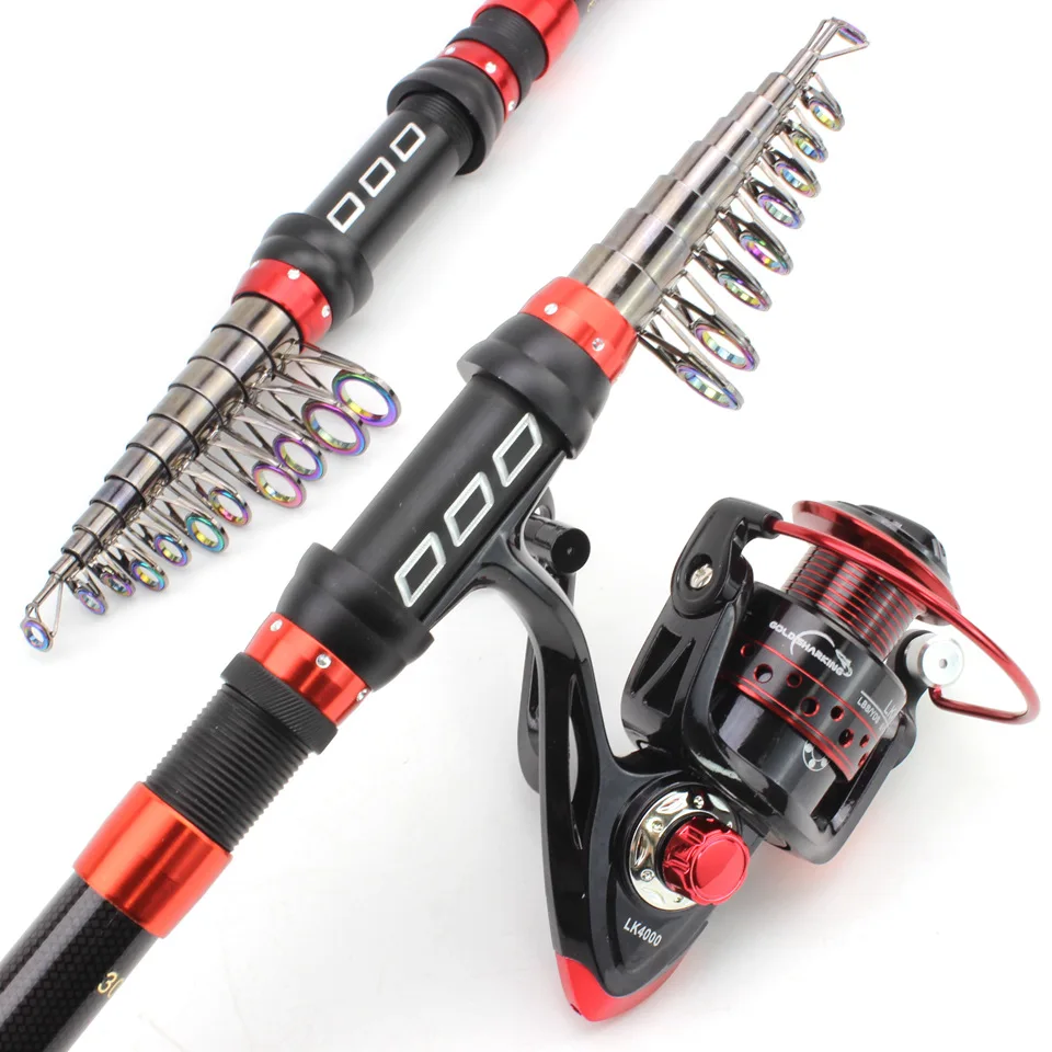 

1,8-3,6 М удочка с катушкой, комбинированное спиннинговое удилище и катушка для путешествий, морское удилище, набор углеродных телескопических удочек для ловли карпа и форели