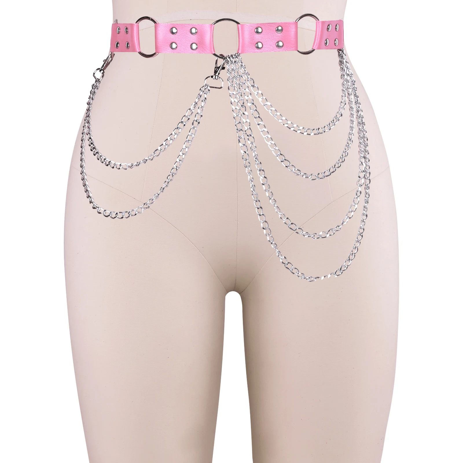 

Harness Fashion Garter Sexy Women PU Leather Body Bondage Sculpting Adjust Waist Belt Goth Harajuku Chain Clothing Decoration