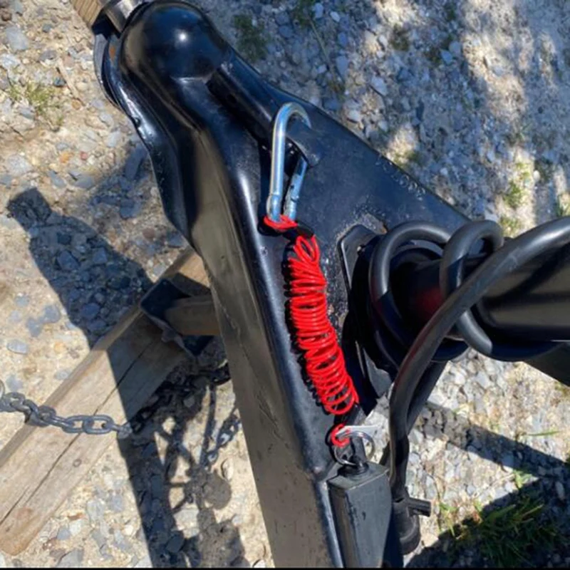 

2X Trailer Spring Rope Safety Buckle,Zip 4 Foot Breakaway Cable 80-01-2140 (Red)