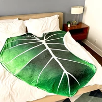 green leaf blanket leaf vein shape flannel blanket funny birthday gift blanket green leaf warm bed blanket