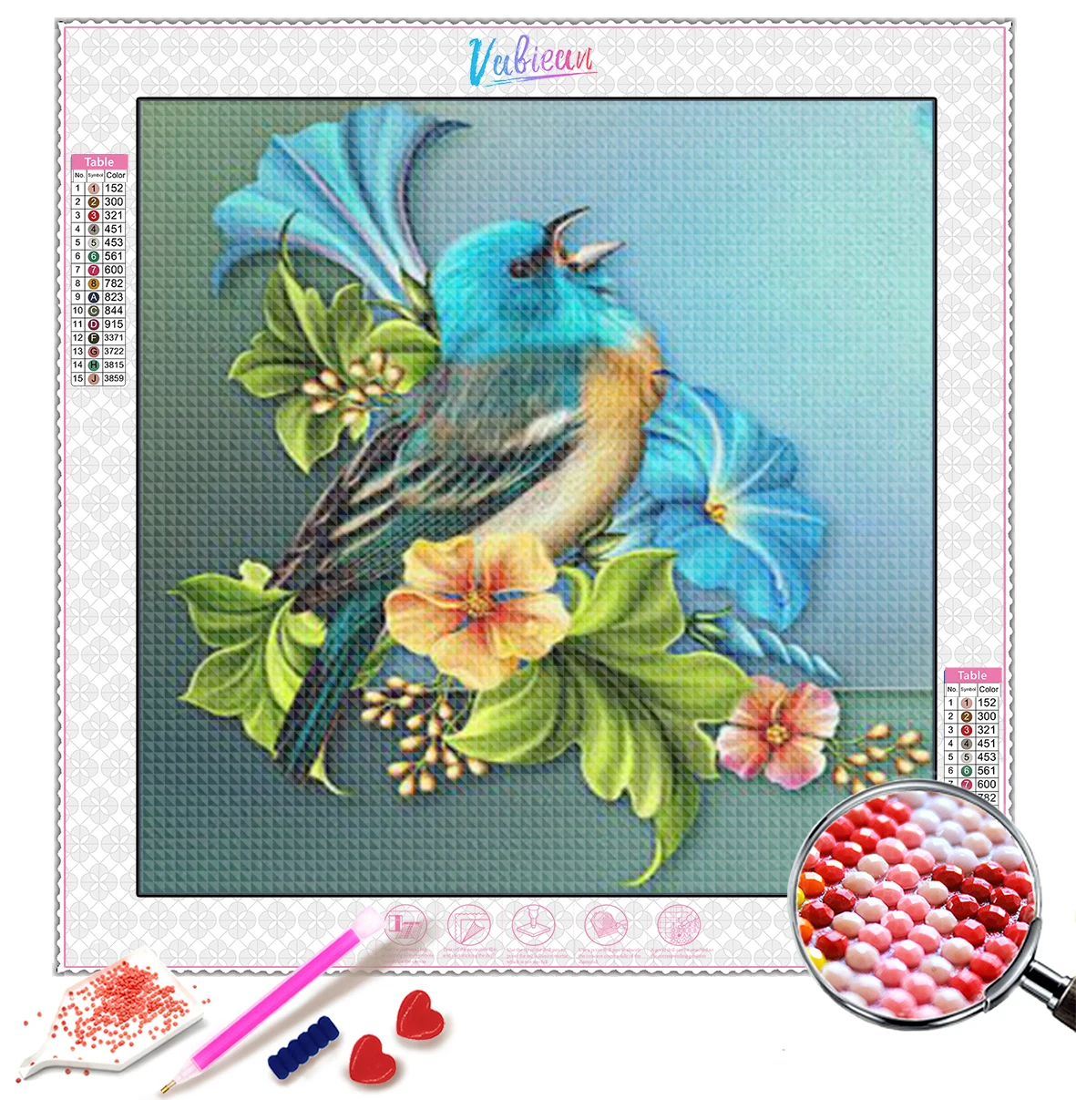 

Алмазная живопись Стразы с птицами, 5D «сделай сам», вышивка крестиком, картина для домашнего декора