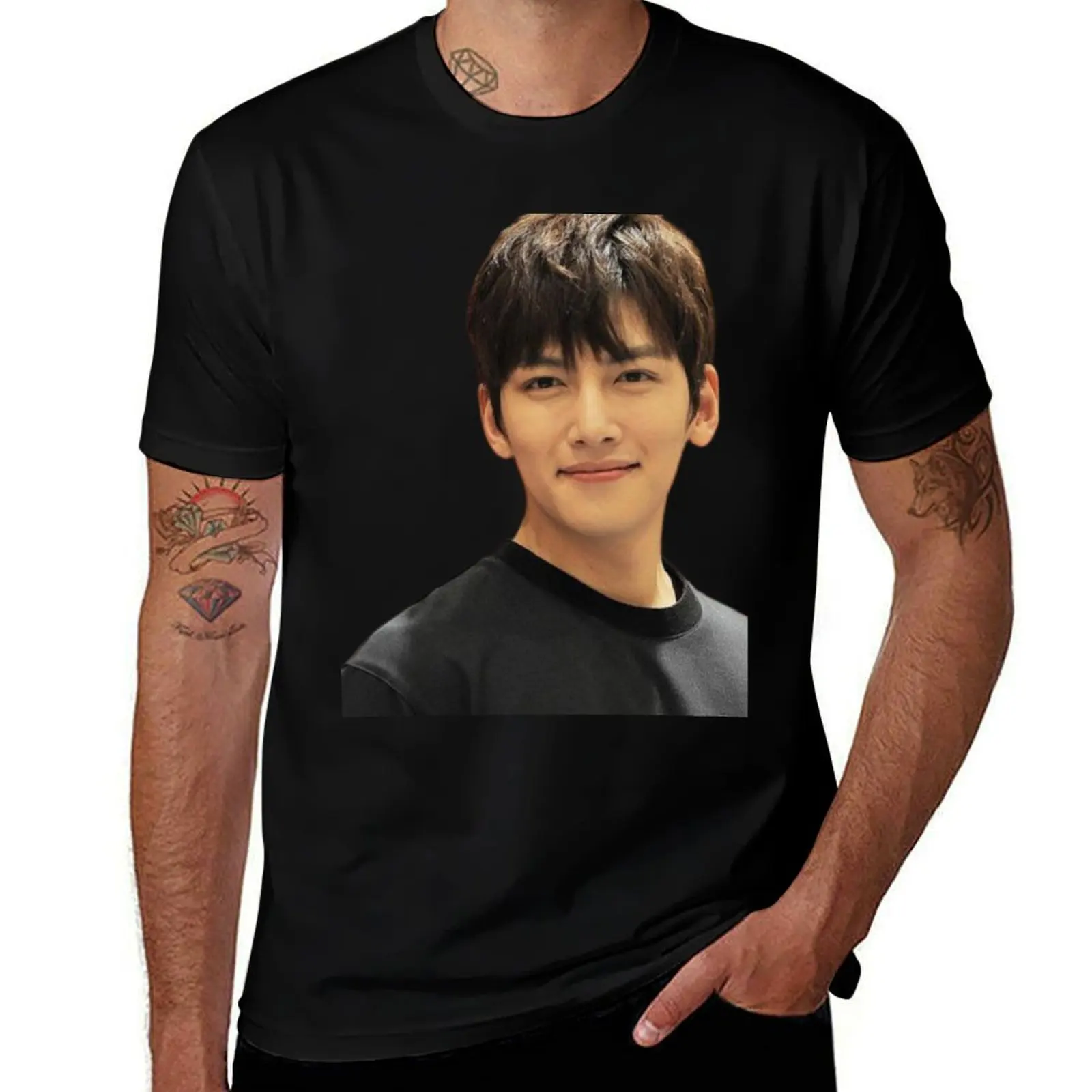Фото Футболка Ji Chang-wook, спортивная повседневная хлопковая футболка с короткими рукавами №1