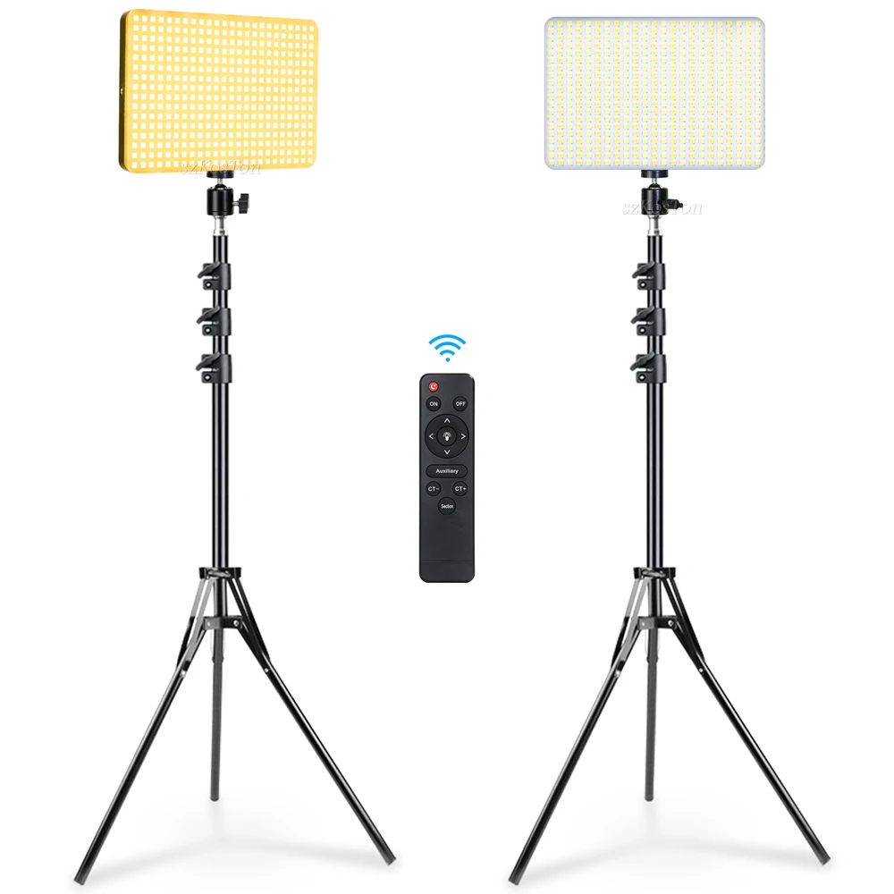 

42W Led Video Light Panel Lighting Kit with Remote Dimmable Bi-Color 3200-6000K For Game Live Streaming Photography Fill Lamp