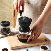 coffee grinder portable manual coffee machine grinder adjustable ceramic burr mill hand crank household crusher coffee bean tool