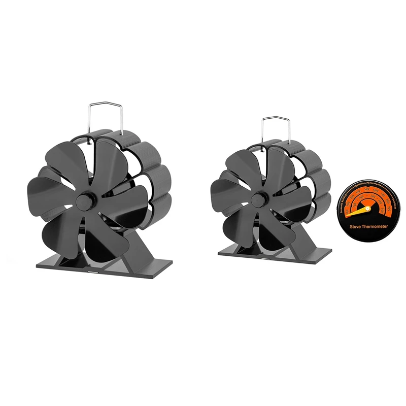 

6Blades Heat Powered Stove Fan Fireplace Log Wood Burner Quiet Fan Home Efficient Heat Distribution Fan