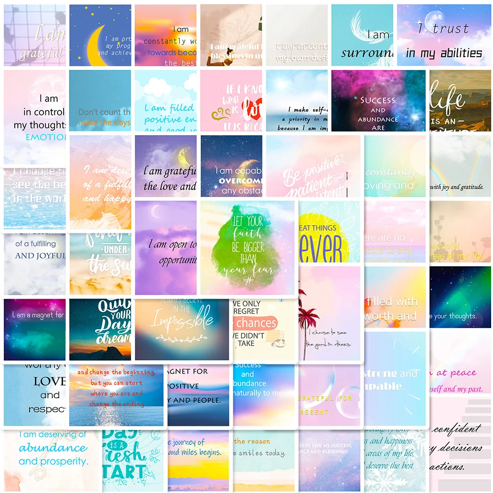 

10/30/50pcs Ins Famous Quote Cartoon Stickers Decals Kids Toys Laptop Notebook Phone Motorcycle Car Fridge Decoration Sticker