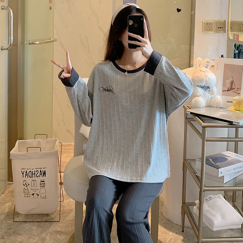 womens Pajamas Set Autumn Winter Thicken Cotton Pyjamas Women Cartoon Pijama Pattern Pajamas Set Thin Pijama Mujer Sleepwear