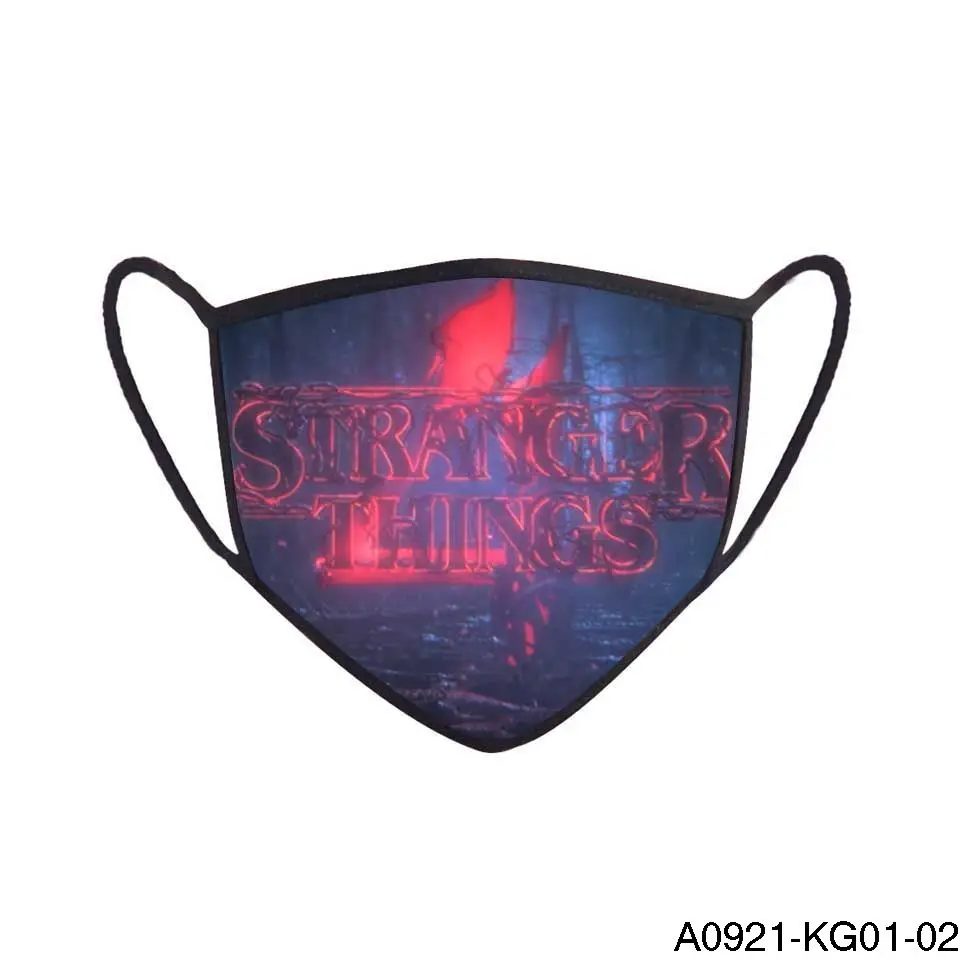 

Stranger Things 4 Face Mouth Dustproof Cover reutilizable washable Anti Dust Kids Anime Cartoon Mask Cotton