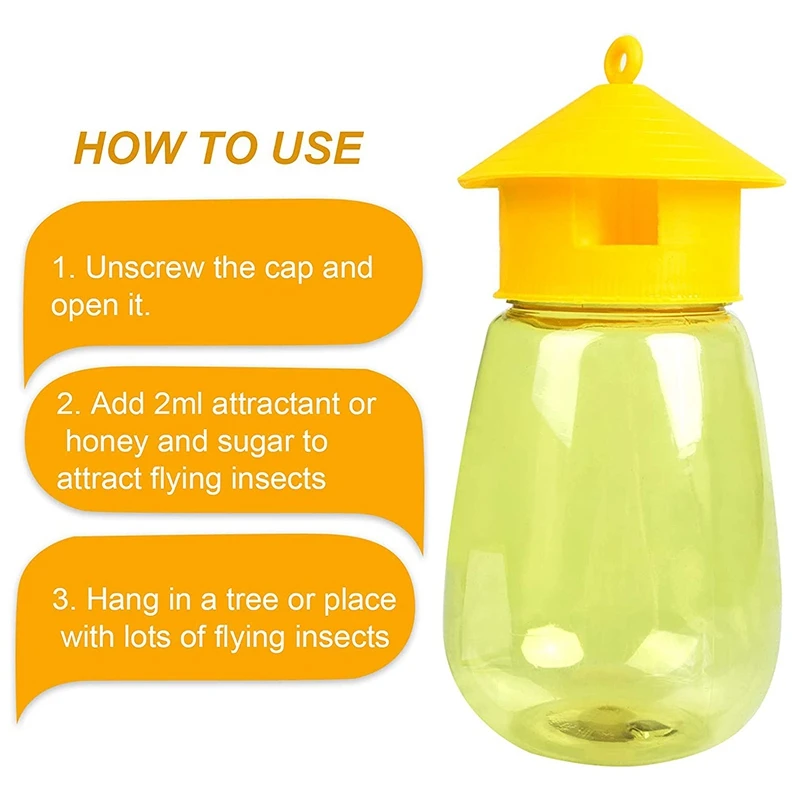 

8 Pack Fly Reusable Traps, Fruit Fly Traps Fly Catcher Outdoor
