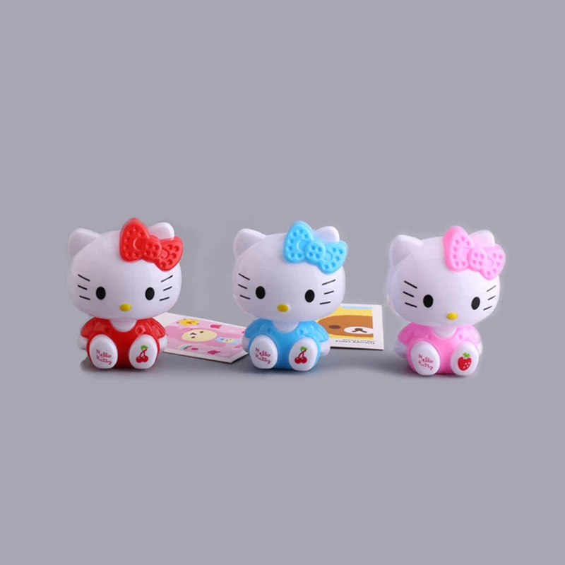 

3 Stlyes Hello Kitty Anime Figures Fruit Three-Color Cake Decorative Ornaments Model Doll Cute KidsToys Gifts