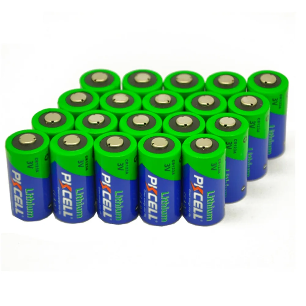 

20Pcs/lot PKCELL 3V 16340 CR123A Battery lithium-ion battery for the red LED of flashlight