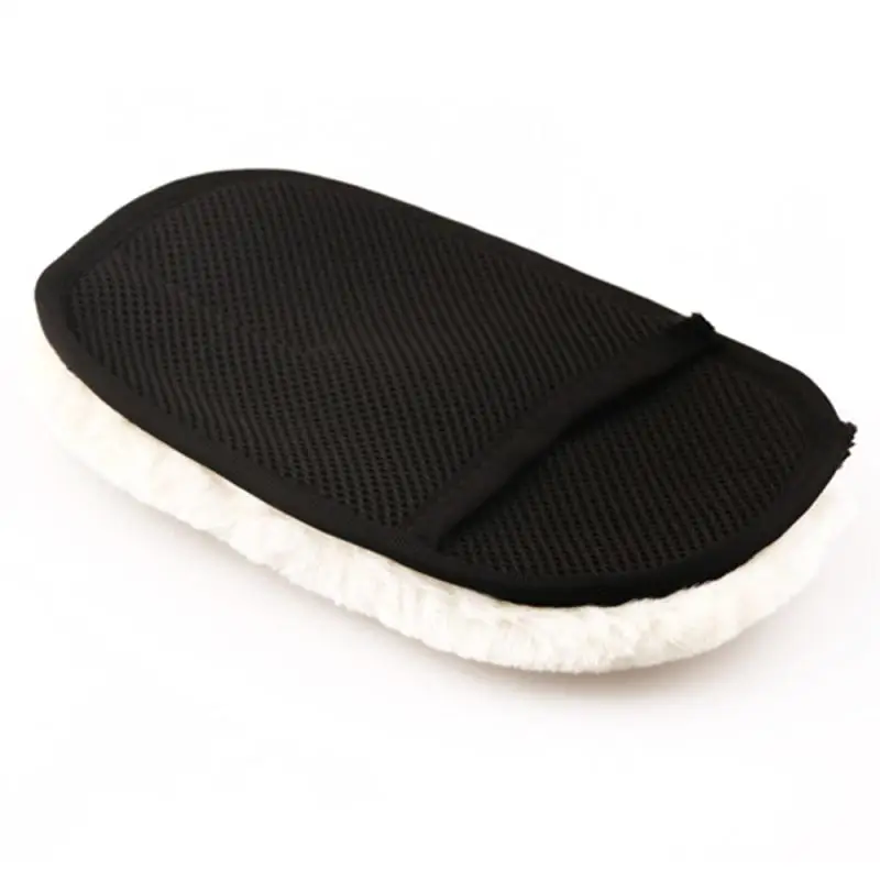 

New 1 Pcs Car Styling Soft Wool Car Washing Gloves Imitation Wool Waxing Gloves Car Cleaning Tools Car Accessories Cream Color