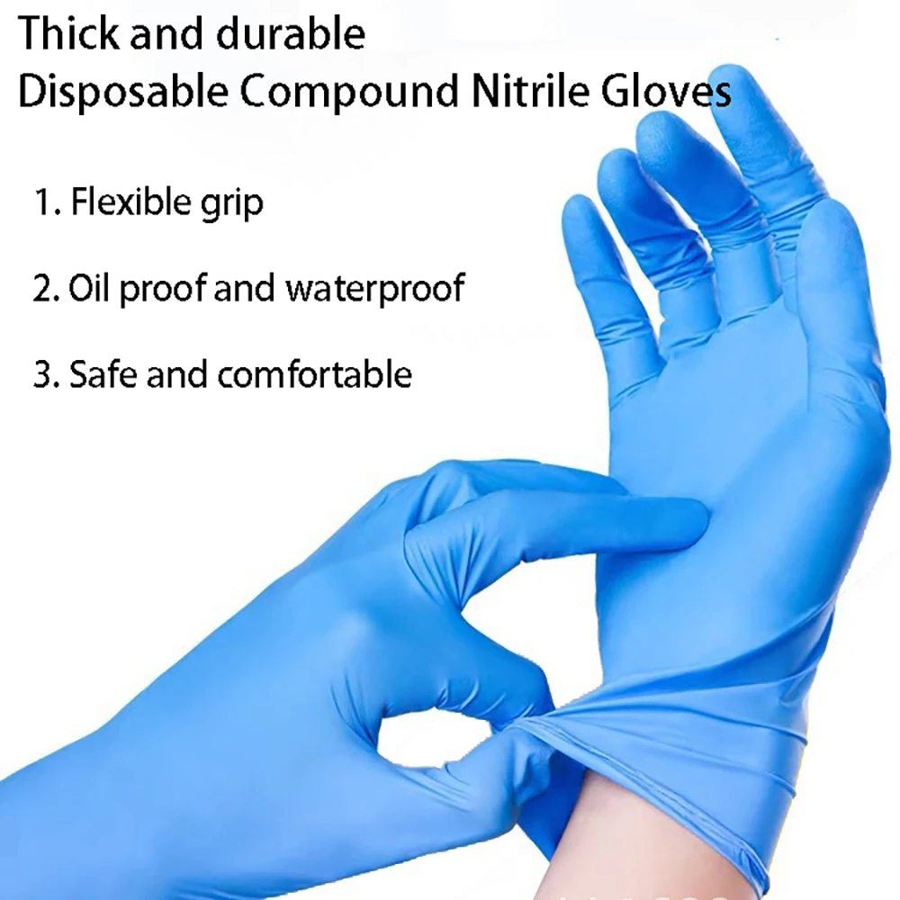

100pcs Disposable Pink Nitrile Gloves Female Latex Water Proof Rubber Versatile Working Glove Cleaning Kitchen Dishwashing Tool