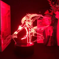 genshin impact 3d led night light game anime figure tartaglia 16 colors lamp for bedroom illusion desk decor kid birthday gift