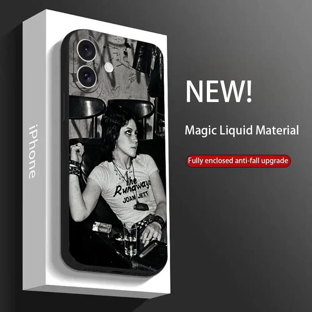 Чехол для телефона Rock Singer J-Joan Jett Cool iPhone 16 15 14 13 12 11 X XR XS 8 Plus Mini Pro Max мягкий черный