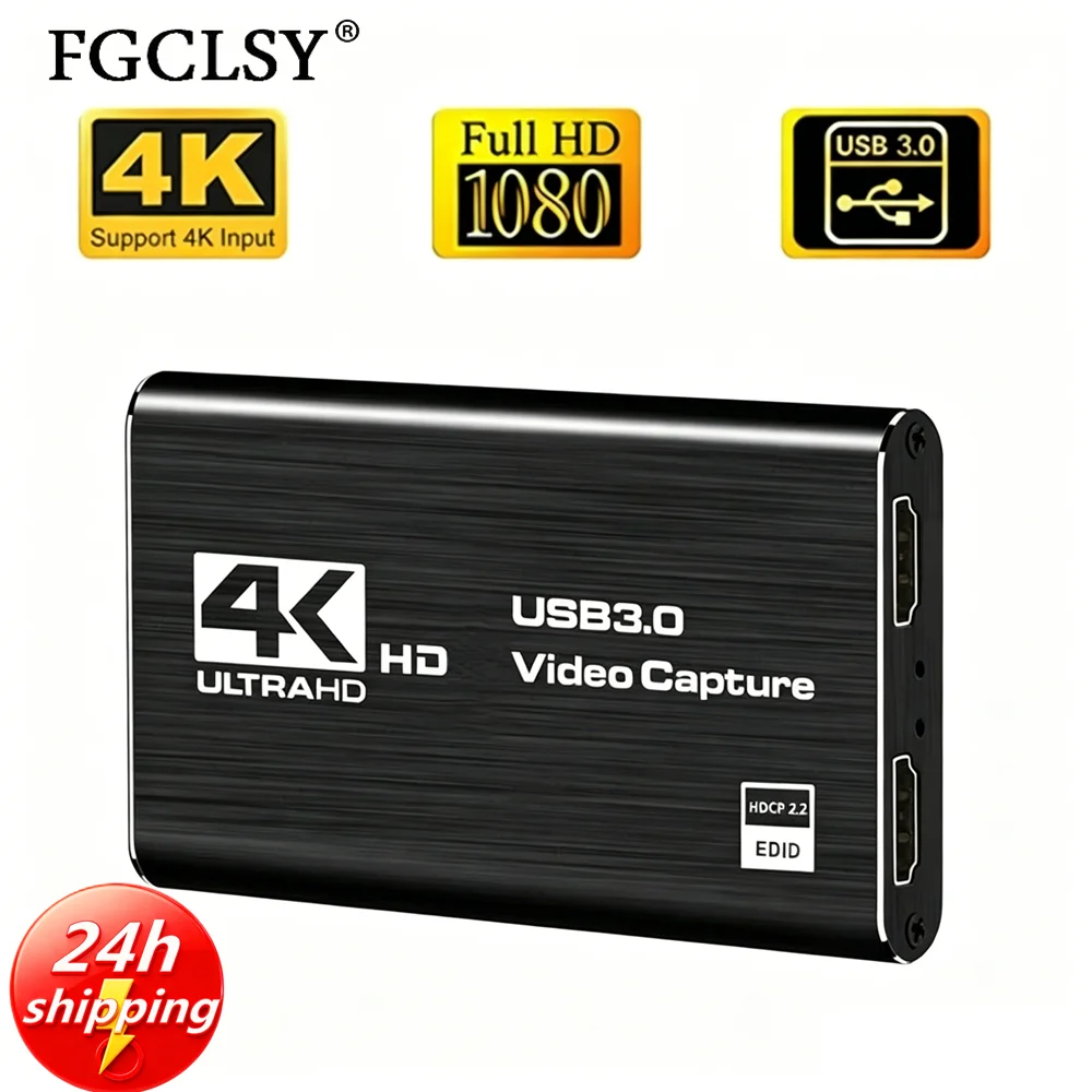 Фото Карта видеозахвата 4K HDMI-совместимая с USB 3.0 1080P 60Гц с выходом Loop-Out для PS5, ПК, прямых трансляций игр, камеры, вещания, OBS №1