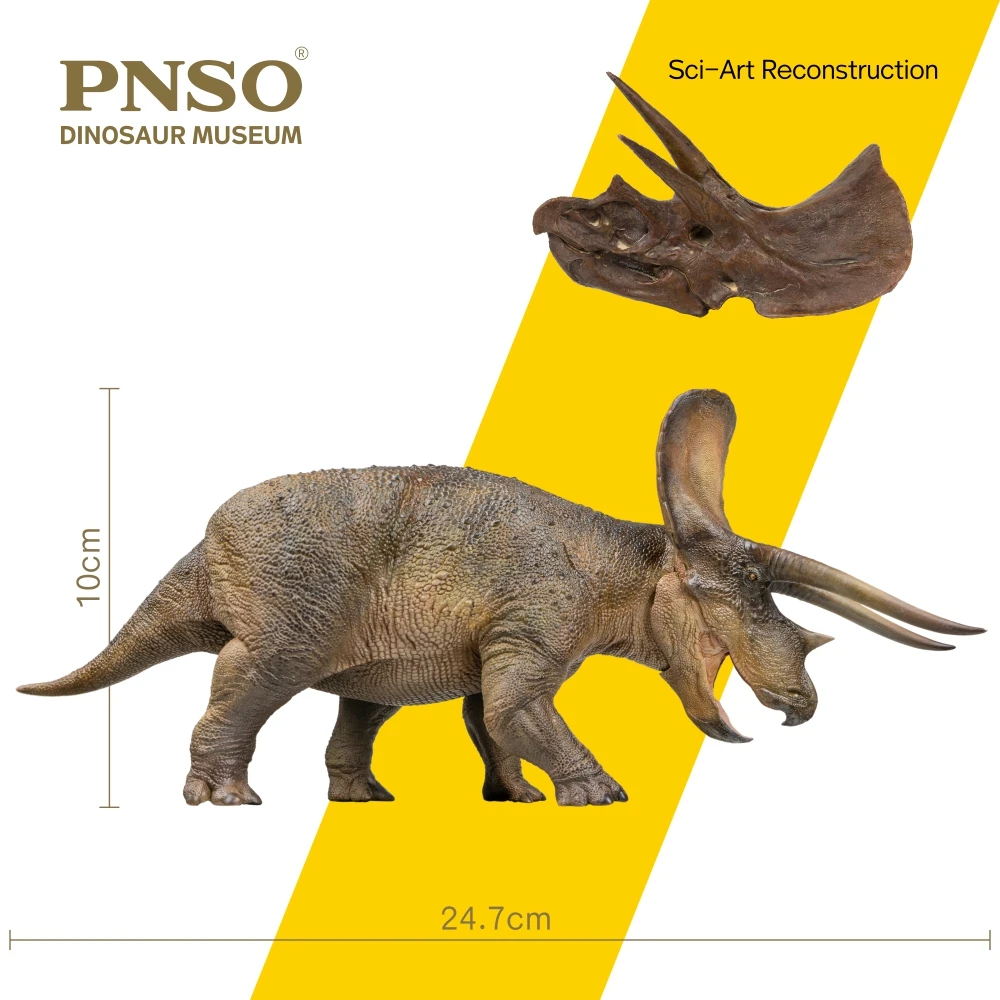 

1:35 PNSO Dinosaur Museums Series New Doyle The Triceratops With Skull Scientific Art Model Prehistoric Animal
