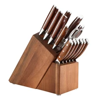 15 pcs damascus 10cr steel kitchen knife set with different knives types and accessories