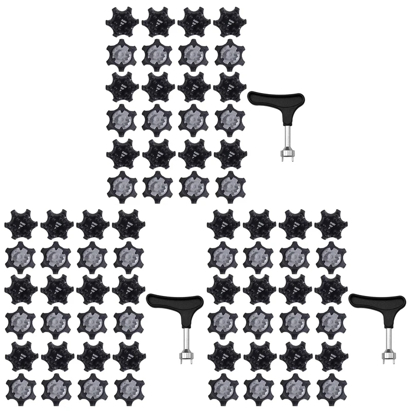 

75Pcs Easy To Change Studs, Universal Anti Skid Golf Shoes, With Golf Spike Wrench Two Pin Shoes Remover Replacement