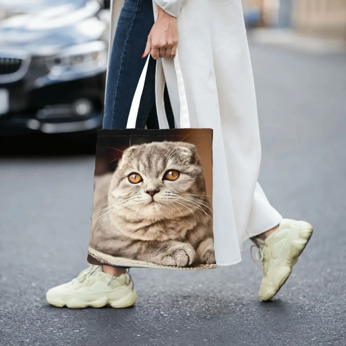

Big Cat Face Totes Canvas Handbag Women Canvas Shopping Bag