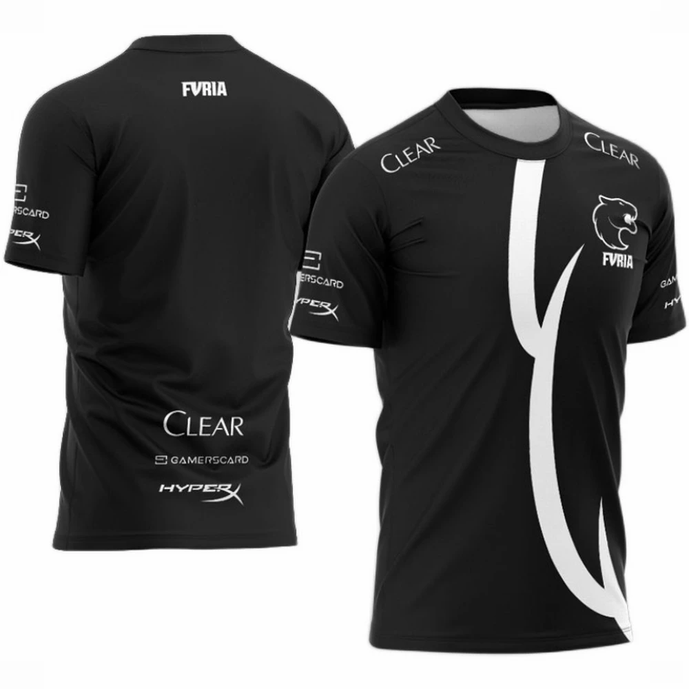 

CSGO E-sports команда фурия Джерси Yuurih фанаты футболки с именем на заказ черная униформа для женщин мужчин мужские топы HEN1 KSCERATO ART
