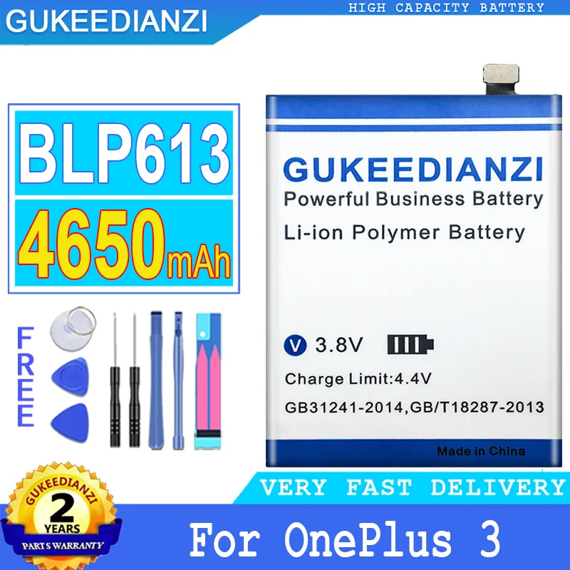 

GUKEEDIANZI Battery BLP613 BLP 613 for OnePlus 1 A0001 2 3 3T 5/5T One Plus 3 Three OnePlus3 OnePlus2 Bateria with Free Tools