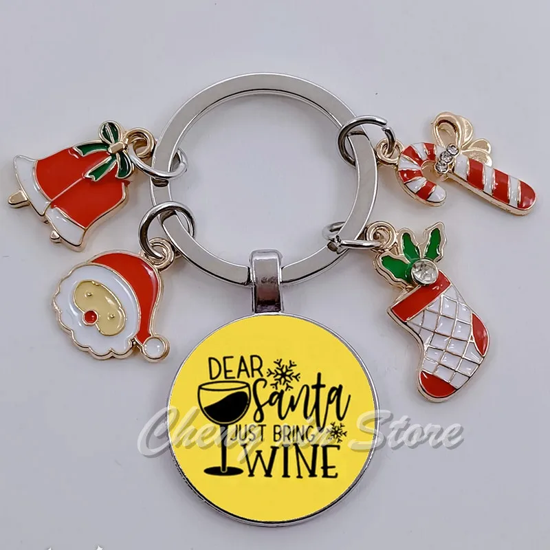 Модный брелок в виде Санта Клауса с вином рождественский подарок кулон