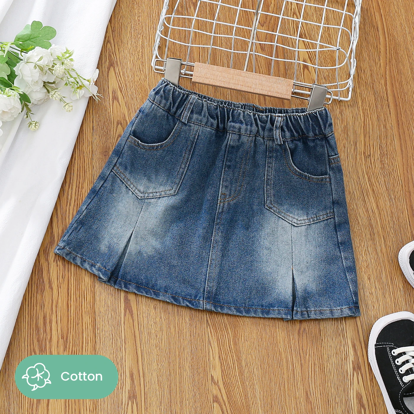 

Детская джинсовая юбка PatPat с карманами для девочек